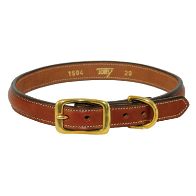 Tory Raised Leather Dog Collar Oakbark